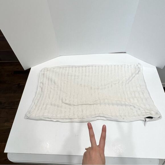 Lauren Ralph Lauren Knit White Cream King Pillowcase Shams Zippered x2 (TWO) - Picture 10 of 12